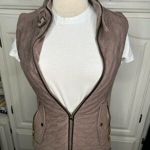 Quilted Tan Vest for Women